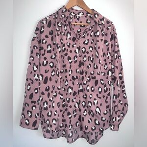 Leopard print button up